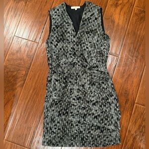 IRO Black and Gray Shimmered Patterned Mini Dress